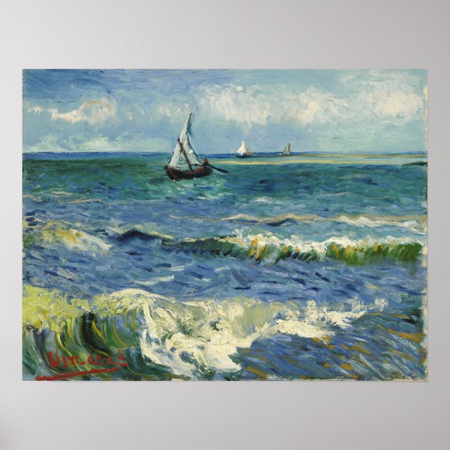 Affiche Van Gogh - Marine à Les Saintes-Maries-De-La-Mer (Devant)