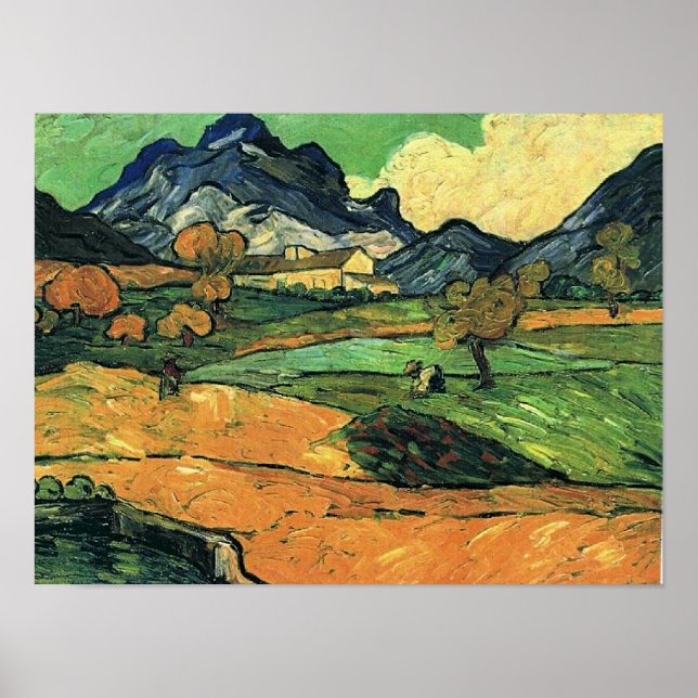 Affiche Van Gogh - Mont Gaussier, célèbre peinture, (Devant)