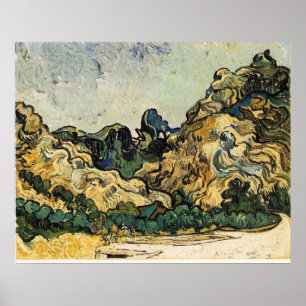 AFFICHE VAN GOGH - MONTAGNES À SAINT-REMY