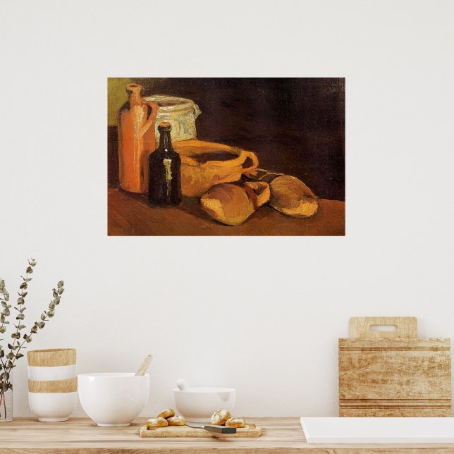 Affiche Van Gogh - Nature morte avec des sabots et des pot (Cuisine)