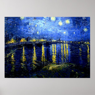 Affiche Van Gogh - Nuit étoilée sur le Rhône
