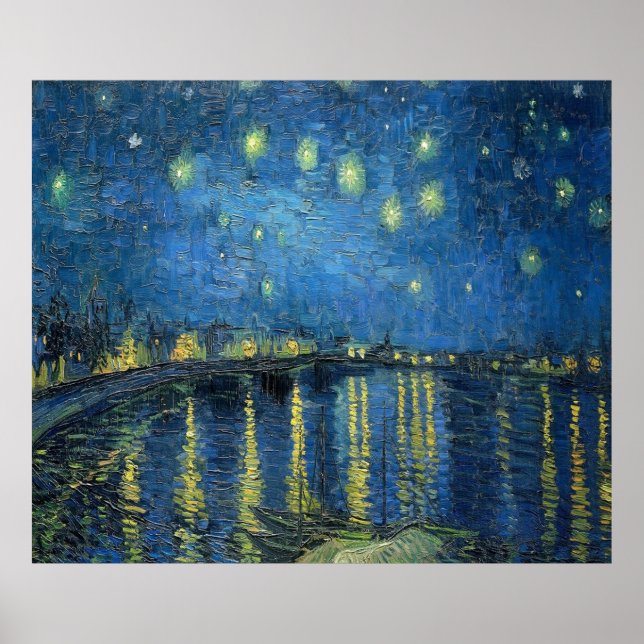 Affiche Van Gogh Nuit étoilée sur le Rhône (Devant)