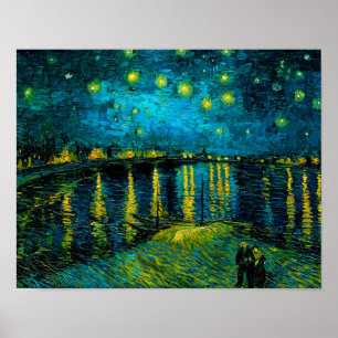 Affiche Van Gogh Nuit étoilée sur le Rhône