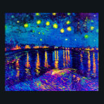 Affiche Van Gogh - Nuit étoilée Sur Le Rhone Pop Art<br><div class="desc">Cette huile sur toile de 1888 est un tableau que Van Gogh a fait la nuit sur les rives du Rhône, à seulement quelques pâtés de maisons de la célèbre "maison jaune" qu'il louait à l'époque. Contrairement à des magasins similaires, Art Lover's Cafe présente des oeuvres d'art classiques à haute...</div>