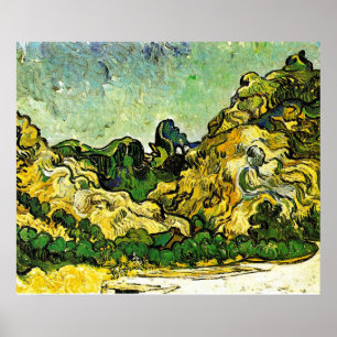 Affiche Van Gogh - Paysage de montagne à Saint-Rémy