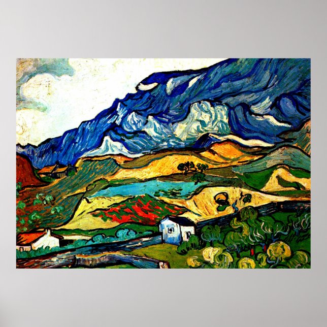Affiche Van Gogh - Paysage de montagne des Alpilles (Devant)