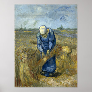 Affiche Van Gogh - Paysanne liant des gerbes