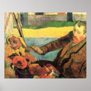 Affiche Van Gogh Peinture des tournesols par Gauguin