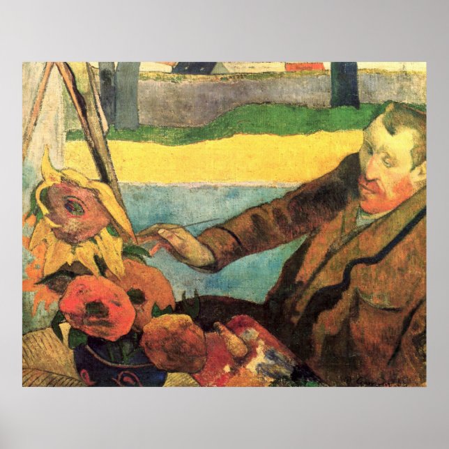 Affiche Van Gogh Peinture des tournesols par Gauguin (Devant)