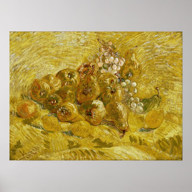 Affiche Van Gogh - Quinces, Citrons, Poires Et Raisins (Devant)
