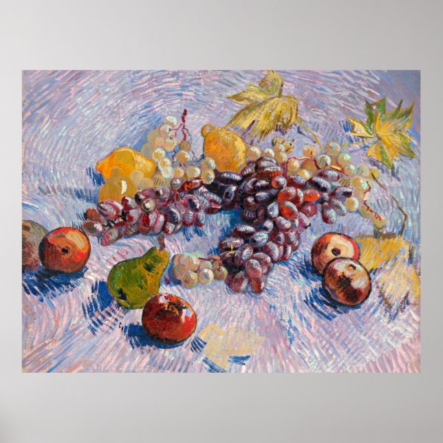 Affiche Van Gogh - Raisins, citrons, poires et pommes (Devant)