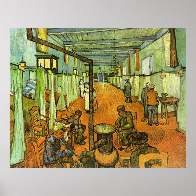 Affiche Van Gogh, salle dans l'hôpital, (Devant)