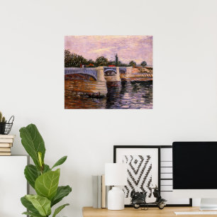 Affiche Van Gogh Seine River avec Pont del Grande Jette