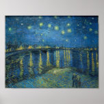 Affiche Van Gogh Starry Nuit Rhône Peinture<br><div class="desc">Vincent Van Gogh (30 mars 1853 - 29 juillet 1890) était un peintre postimpressionniste hollandais influent. Ce tableau est La nuit étoilée sur le Rhône.</div>
