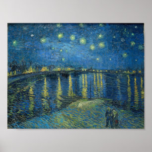 Affiche Van Gogh Starry Nuit Rhône Peinture
