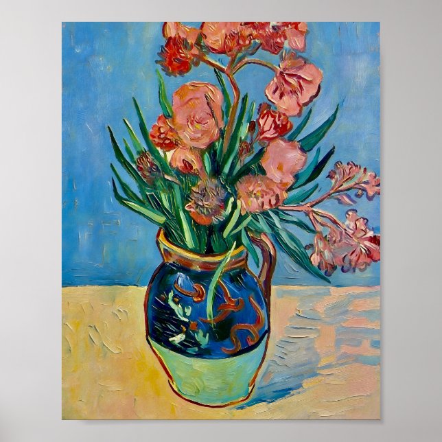 Affiche Van Gogh Still Life Vase with Oleanders (Devant)