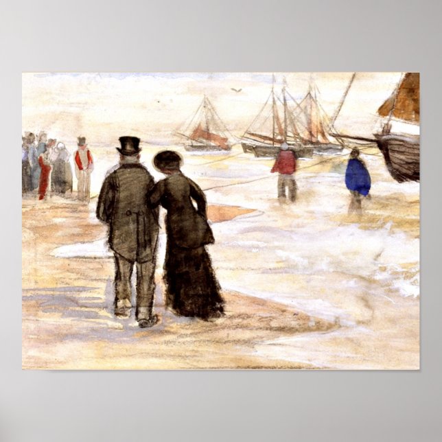 Affiche Van Gogh - The Beach at Scheveningen (couple) (Devant)