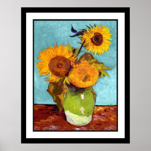 Affiche Van Gogh - Three Sunflowers In A Vase