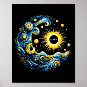 Affiche Van Gogh Total Solar Eclipse 8 avril 2024