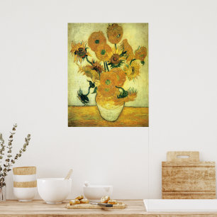Affiche Van Gogh - Tournesols 14, peinture célèbre, 