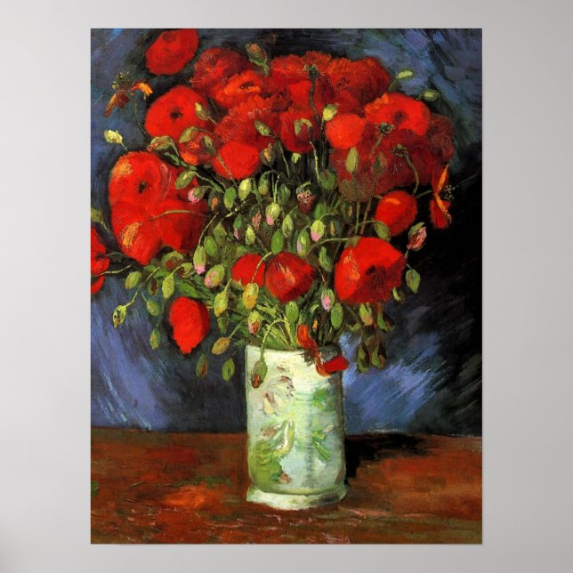 Affiche Van Gogh - Vase avec des pépites rouges (Devant)