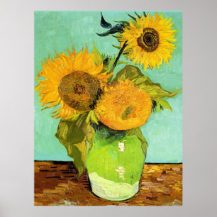 Affiche Van Gogh - Vase avec trois tournesols