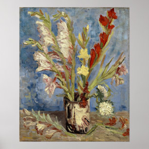 Affiche Van Gogh - Vase, Garden Gladiolus & Chinese Asters