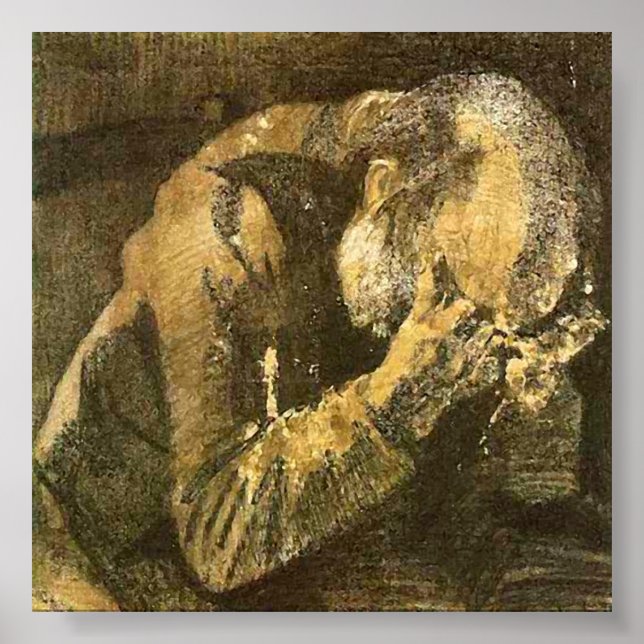 Affiche Van Gogh Vieux homme avec tête dans les mains (F99 (Devant)