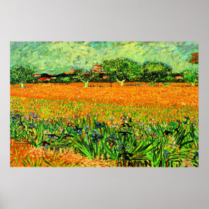 Affiche Van Gogh - Vue d'Arles avec Irises