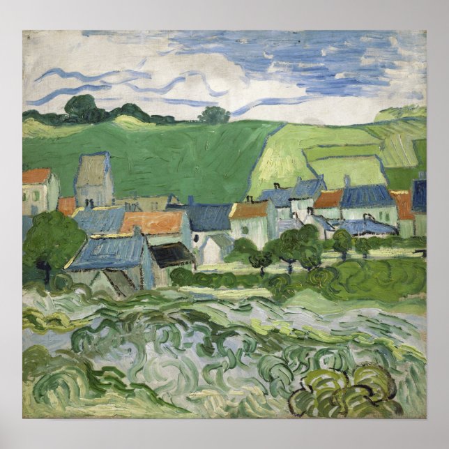 Affiche Van Gogh - Vue D'Auvers (Devant)