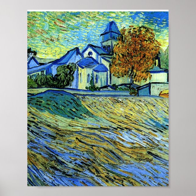 Affiche Van Gogh - Vue de l'église Saint-Paul (Devant)