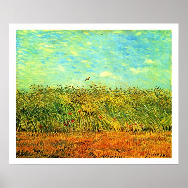 Affiche Van Gogh - Wheat Field with a Lark, (Devant)