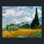 Affiche Van Gogh - Wheat Field With Cypresses<br><div class="desc">Wheat Field With Cypresses by Vincent Van Gogh. For more poster-ready images from Zedign Art Series Book 36 "Vincent Van Gogh - Paintings & Drawings Vol 1",  visit https://books.zedign.com/zas/36.html</div>