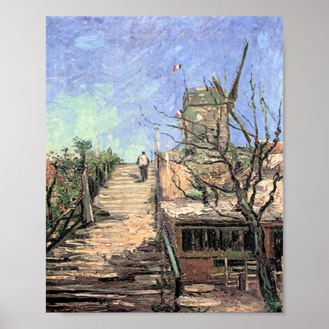 Affiche Van Gogh Windmill on Montmartre (Devant)