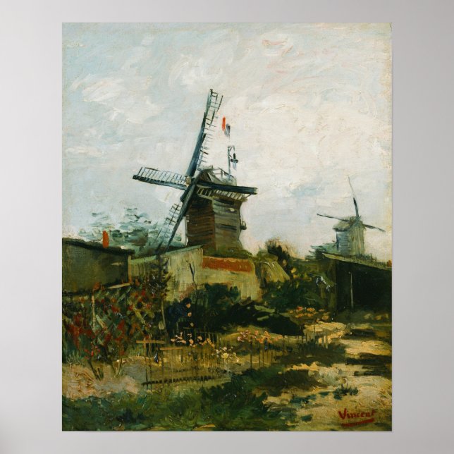 Affiche Van Gogh - Windmills On Montmartre (Devant)