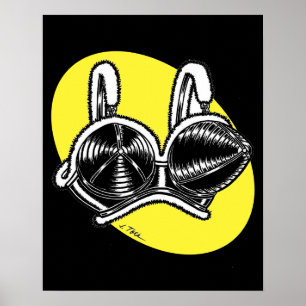 Affiche Vana DeVinyl™/Trim en fourrure amusante, soutien-g