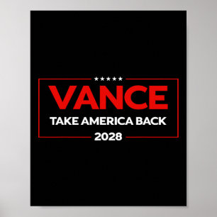 Affiche Vance 2028 Président Drapeau États-Unis Élection C
