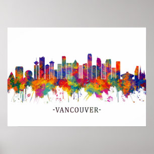 Affiche Vancouver Canada Skyline