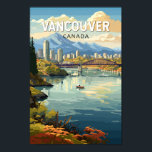 Affiche Vancouver Canada Travel Art Vintage<br><div class="desc">Conception de déplacement vectoriel rétro de Vancouver. Vancouver,  port maritime de la côte ouest en pleine effervescence en Colombie-Britannique,  est l’une des villes les plus denses et les plus diversifiées du Canada sur le plan ethnique.</div>