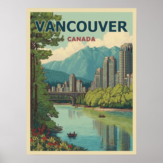 Affiche Vancouver Canada Travel Art Vintage (Devant)