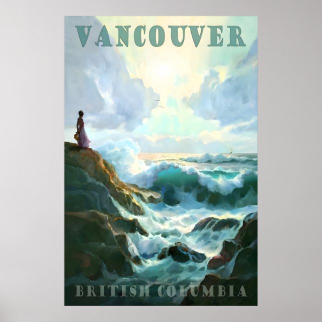 Affiche Vancouver Colombie-Britannique Canada Côte Pacifiq (Devant)