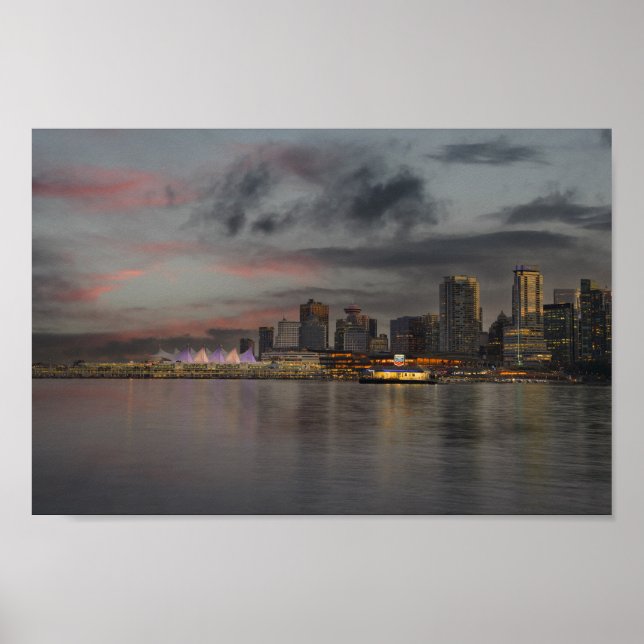 Affiche Vancouver Skyline À Sunset (Devant)