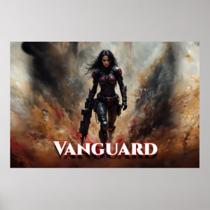 Affiche Vanguard – Guerrière Féminine Futuriste