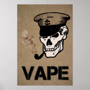 Affiche Vape Crâne Smoke Grunge