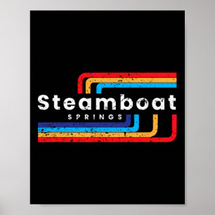Affiche Vapeur Springs Colorado Ski Vintage Steamboa