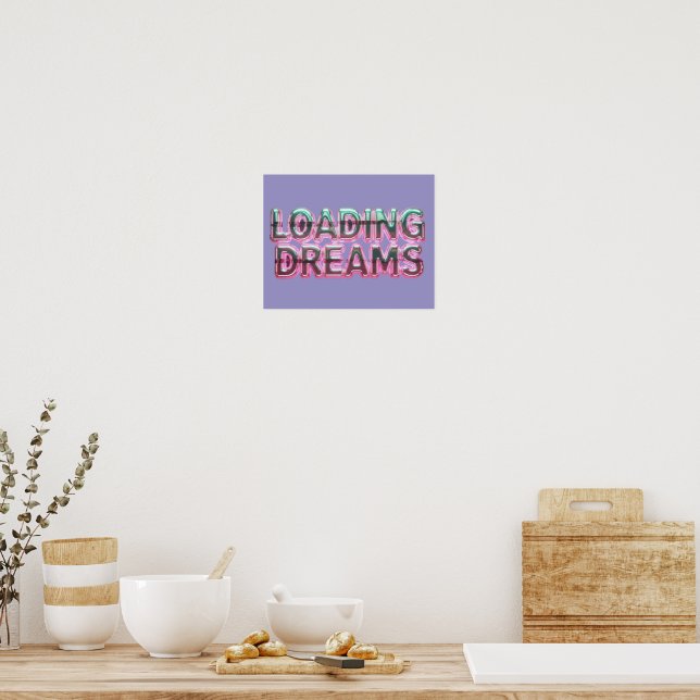 Affiche Vaporwave Aesthetics with Glitch Effect and Neon  (Cuisine)