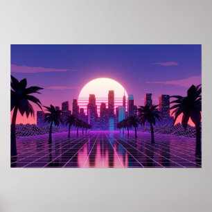 Affiche Vaporwave Cityscape