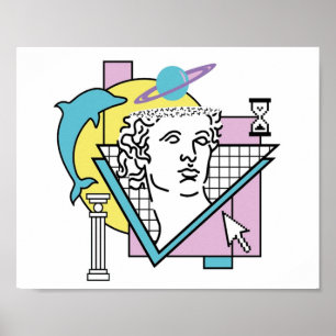 Affiche Vaporwave Propre Cartoon Esthétique