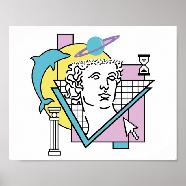 Affiche Vaporwave Propre Cartoon Esthétique (Devant)