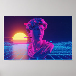 Affiche Vaporwave Roman Bust